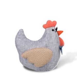 Charming Gray and Orange Chicken Decor